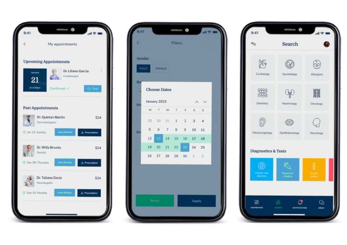 Project interface from the original case study